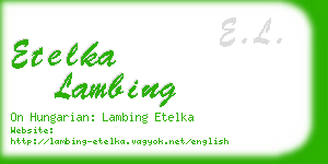 etelka lambing business card